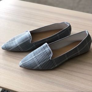 She & In Plaid Print Slip-On Ballet Flat Loafers